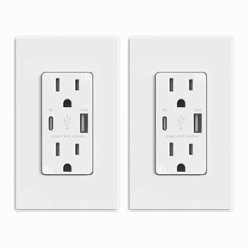 ELEGRP USB Charger Wall Outlet Type A C USB Ports 15 Amp - ELEGRP Official Imagery - 1