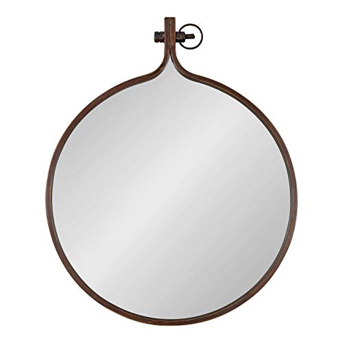 Kate and Laurel Yitro Round Metal Wall Mirror, 23.5 x 28.5, - Product Imagery