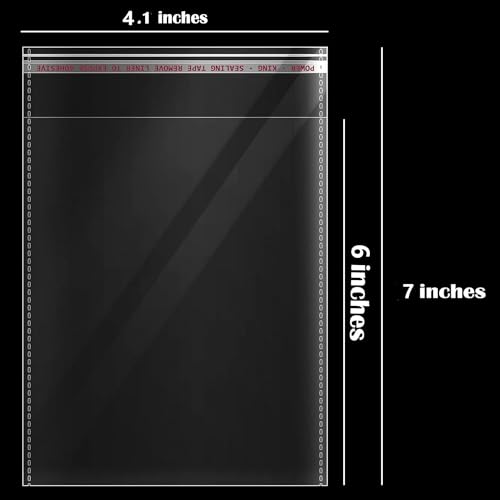 DTmasao 4x6 Inches 100 Pcs Clear Self Sealing Cellophane Bags - Product Imagery
