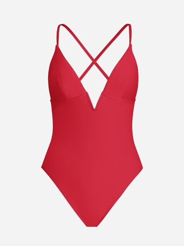 CUPSHE Women Swimsuit One Piece Deep V Neck V Wire Crossback - Product Imagery