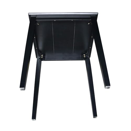 Solid Wood Top Dining Table, 36 Inch High, Black - Product Imagery