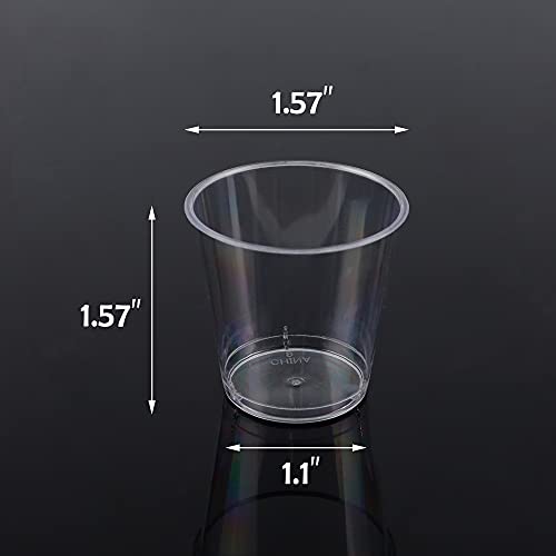Zcaukya 100 Shot Glasses, 1oz Clear Plastic Disposable Hard - Product Imagery