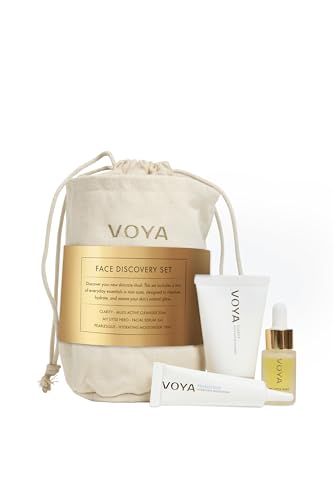 Face Discovery Set, Organic Skincare Gift Set with Cleanser, - Product Imagery