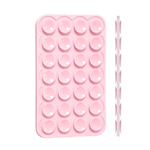 Silicone Double-Sided Suction Phone Mount - Light Pink Small - Product Imagery