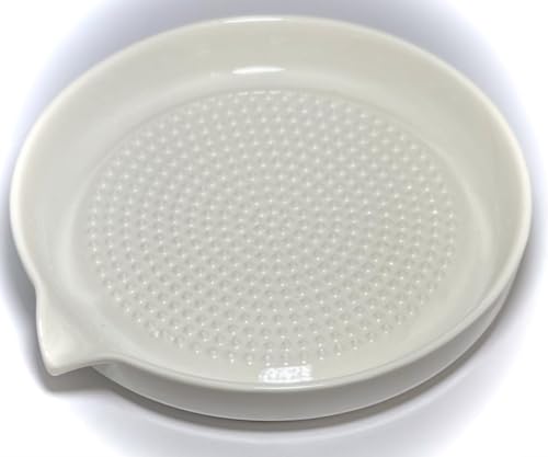 Premium Ceramic Garlic Grater Plate Set - Large White Modern - Product Imagery