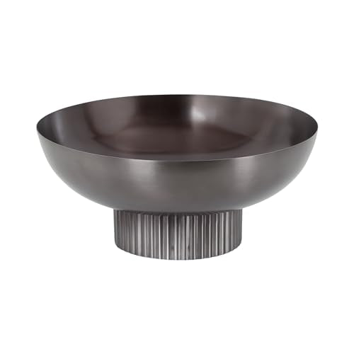 Kate and Laurel Rooks Ribbed Decorative Metal Bowl, 12 Inch - Product Imagery