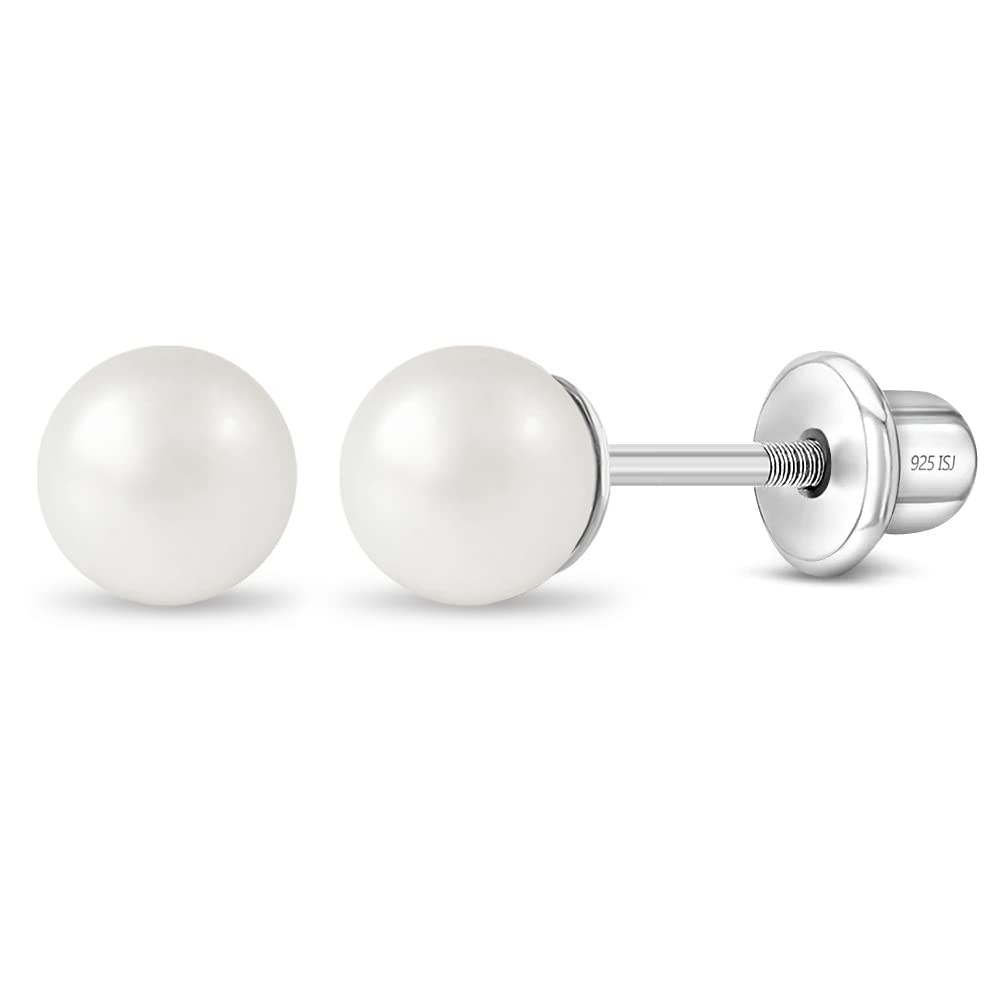 In Season Jewelry Simulated Pearl Kids Earrings Sterling - In Season Jewelry Official Imagery - 1