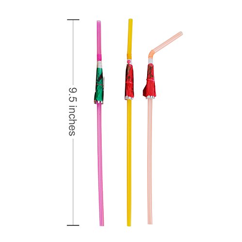ALINK 50 Umbrella Parasol Drinking Straws, Hawaiian Beach - Product Imagery