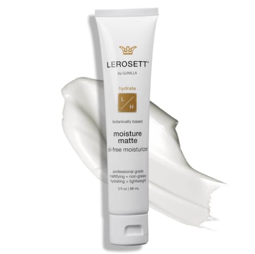 LEROSETT Oil-Free Moisturizer for Oily & Sensitive Skin, Lightweight Matte Hydration, Vegan Moisturizer, Aloe-Based with Vit-B5 + 7 Soothing Herbals, Non-comedogenic, Fragrance Free - 3 oz - Gunilla Of Sweden Official Product View 1