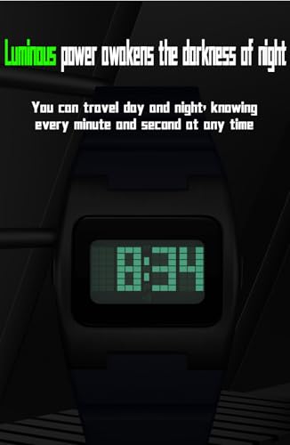FANMIS Digital Watch for Men Women, Retro Y2K Square LED Watch, - Product Imagery