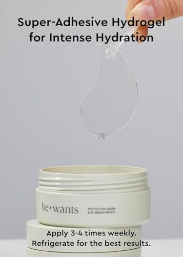 bewants Under Eye Patches for Puffy Eyes, Korean Under Eye Mask with Vegan Collagen and Hyaluronic Acid, Patches for Dark Circles and Cooling, 60 pieces