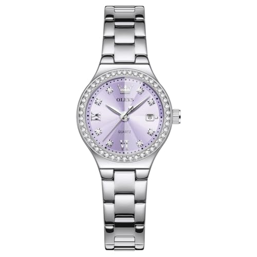 OLEVS Watch Women Silver Watch for Women Luxury Diamond Womens - Product Imagery