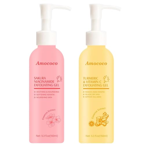 Turmeric & Sakura Body Scrub Set, 2 Pack Exfoliating Face & Body - Product Imagery