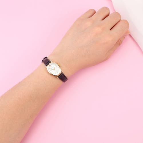 Top Plaza Women's Watch Vintage Gold Dial Leather Watches for - Product Imagery