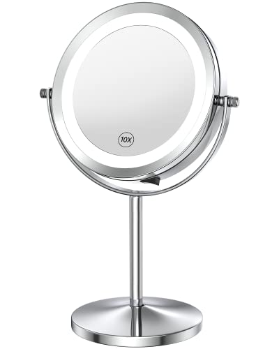 10X Magnifying LED Makeup Mirror 7 Double Sided Standing - Benbilry Official Imagery - 1