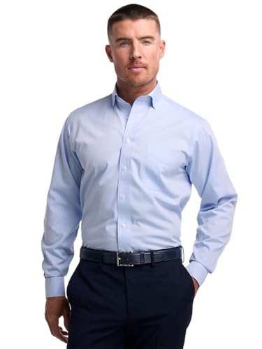 Paul Fredrick Men's Non-Iron Pinpoint Spread Collar Button Cuffs - Product Imagery