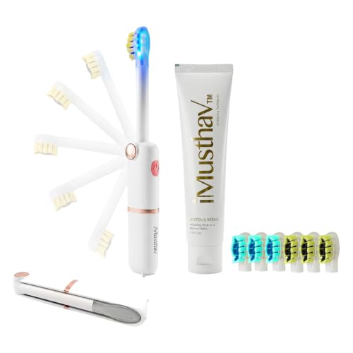 Travel Sonic Electric Toothbrush for Adults, Foldable Toothbrush - Product Imagery