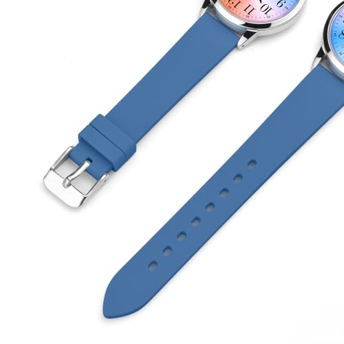 Letoff Classic Analog Watch, Rainbow Dial with Arabic Numerals, - Product Imagery