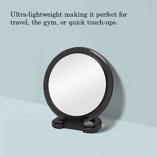 Diane Double-Sided Hand Mirror, 1X & 3X Magnification, 6" - Product Imagery