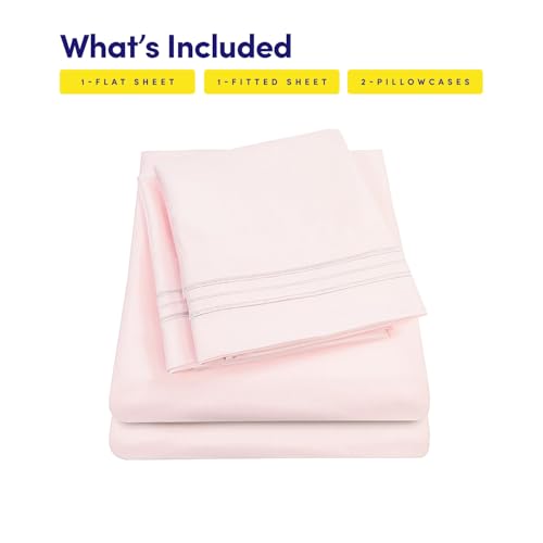 1500 Supreme Collection Queen Sheet Sets Pale Pink - Luxury - Product Imagery