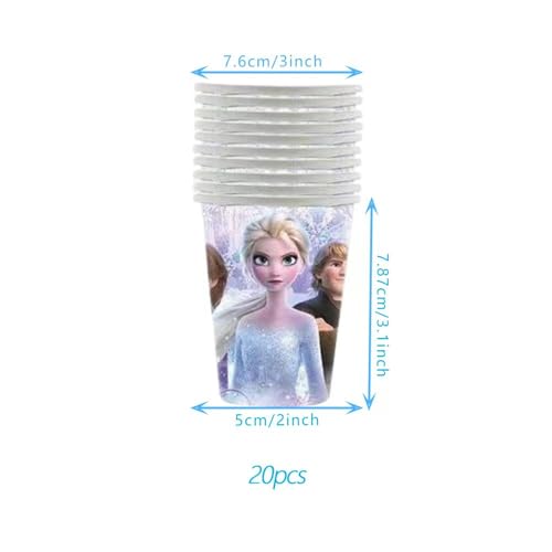 70 Psc Frozen Birthday Party Supplies Set, Pink Theme, with - Product Imagery