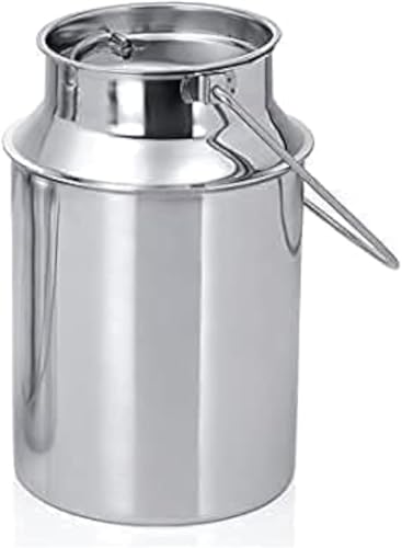 Stainless Steel Silver Color Milk Can, Ghee Pot Oil Canister - Product Imagery