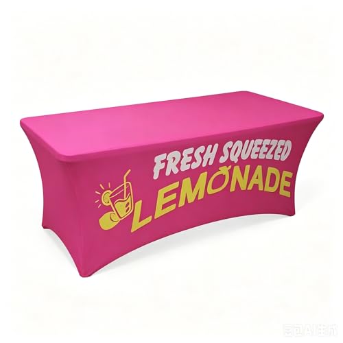 Elastic Lemonade Stand Table Cloth – 70"x30" Fitted Polyester - Product Imagery