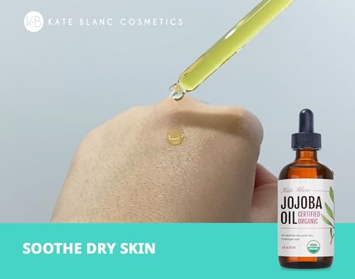 Kate Blanc Cosmetics Organic Jojoba Oil for Hair, Skin, Face, - Product Imagery