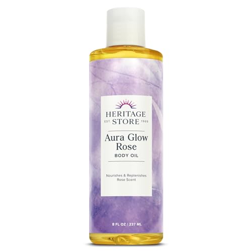 HERITAGE STORE Aura Glow Rose Body Oil, 8 fl oz - Product Imagery