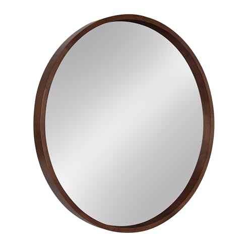 Kate and Laurel Hutton Round Decorative Wood Frame Wall Mirror, - Product Imagery