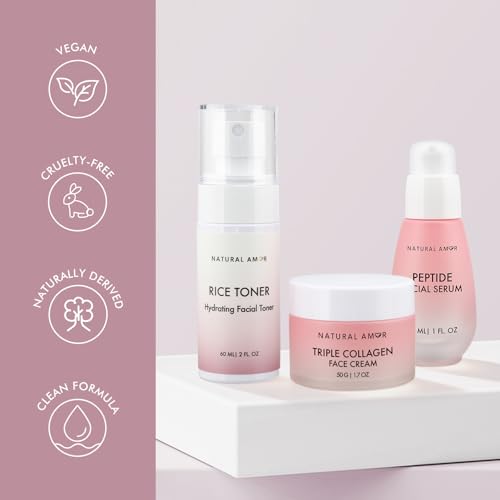 Natural Amor Skincare Set (3 Products) – Triple Collagen Cream - Product Imagery