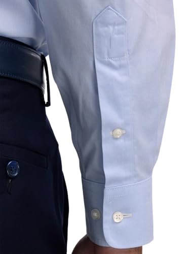 Paul Fredrick Men's Non-Iron Pinpoint Spread Collar Button Cuffs - Product Imagery