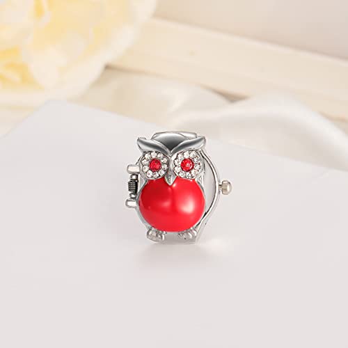 JewelryWe Women Men Finger Watch Stylish Owl Flip-Open Cover - Product Imagery
