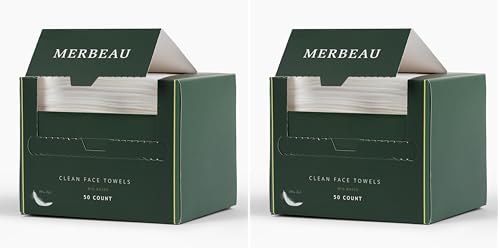 Clean Facial Towels for Sensitive Skin 100 USDA Biobased - Merbeau Official Imagery - 1