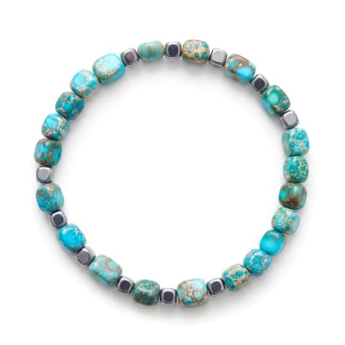 Turquoise Hematite Beaded Bracelet for Men & Women - Product Imagery