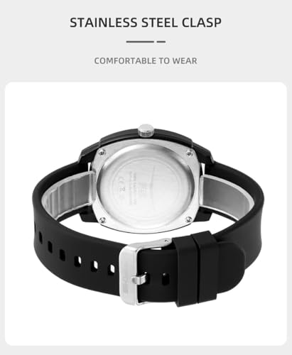 Analog Quartz Watch for Men Women Silicone Band - Product Imagery