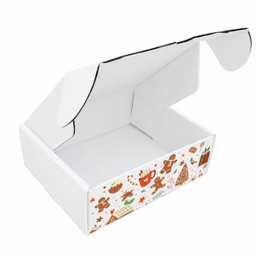 Gingerbread Holiday Collection Print Corrugated Mailer Boxes, - Product Imagery