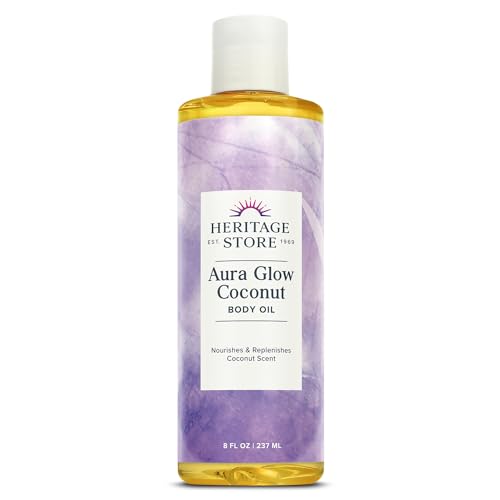 HERITAGE STORE Aura Glow Coconut Body Oil, Luxurious Skin - Product Imagery