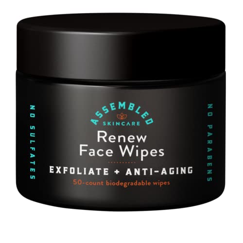Renew Face Wipes, 50-Count (Pack of 1). Exfoliating, anti-aging, - Product Imagery