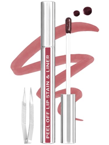 Lip Stain Peel Off Lip Liner Stain with Tweezer, Long Lasting...