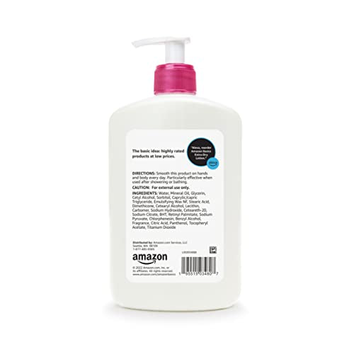 Amazon Basics Body Lotion For Dry Skin with Vitamins B5 & E, - Product Imagery