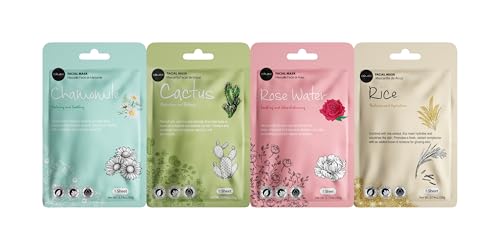 Celavi Korean Face Mask Sheet Set, Spa Masks, 12 Pack Collagen - Product Imagery