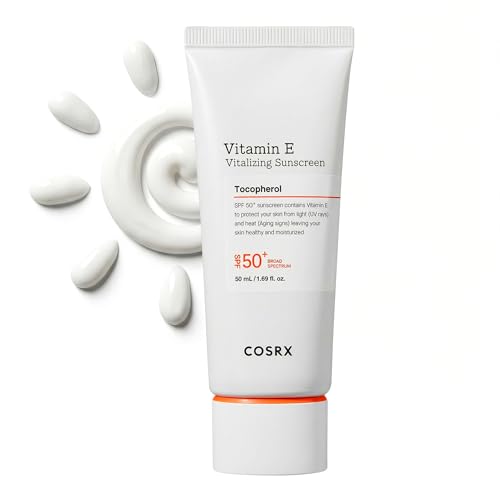 COSRX Vitamin E Sunscreen SPF 50, Natural Glow, for Oily Skin, - Product Imagery