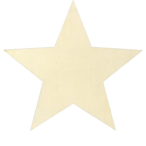 10 Pack 8 Inch Wooden Star Shapes, Large Patriotic Wood Star - Product Imagery