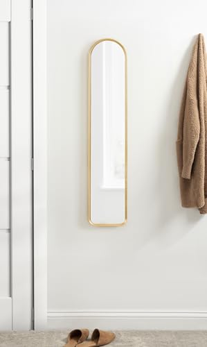 Kate and Laurel Caskill Slim Panel Wall Mirror; 8 x 38; Gold; - Product Imagery