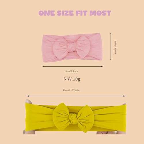 20-Pack Baby Headbands, 4.5" Soft Nylon Stretchy Hair Bows - Product Imagery