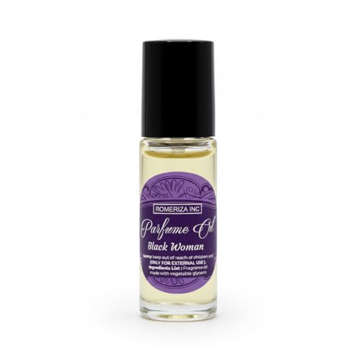 10ml Black Women Fragrance Body Oil, Roll On Glass Bottle - Product Imagery