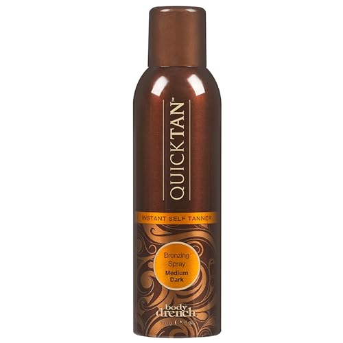 Body Drench QuickTan Instant Self Tanner Bronzing Spray, Salon-Quality Medium/Dark Tan, Streak-Free, Tinted Formula, 6 oz, 1-pack - Body Drench Official Product View 1