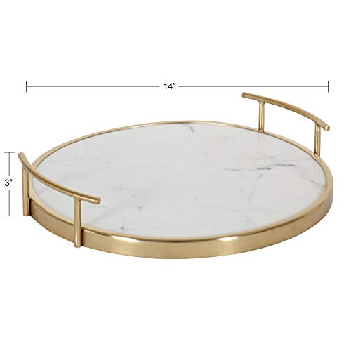 Kate and Laurel Marbury Modern Round Tray, 14 inch Diameter, - Product Imagery