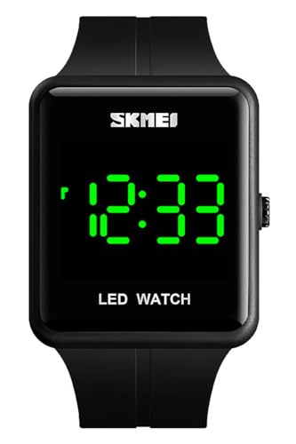 Gosasa Large Face LED Digital Watch Date Time 3Bar Waterproof - Product Imagery